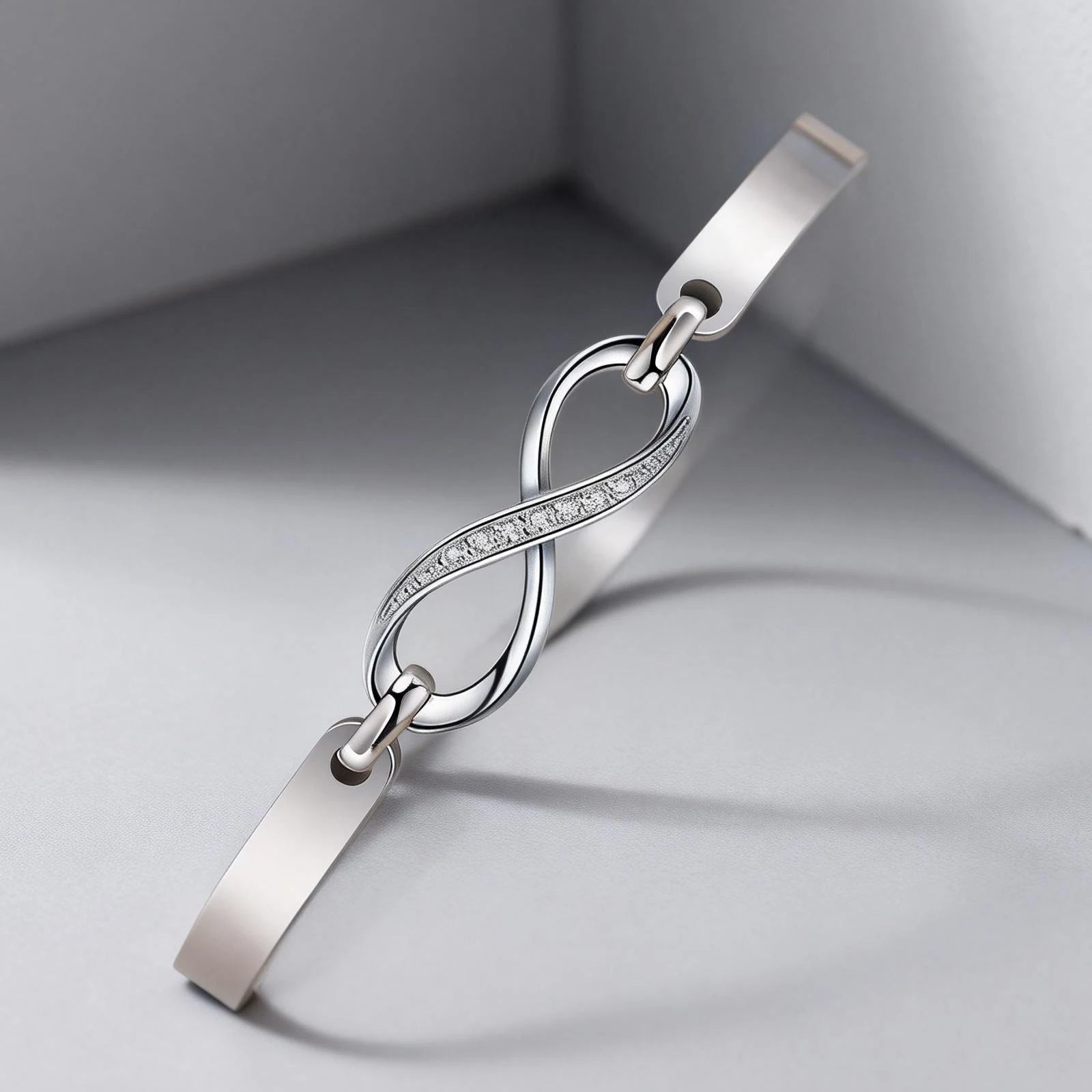 Infinite Symbol Link Bracelet for Women, Stainless Steel Zircon Bangle, Statement Jewelry Valentine's Day Gifts