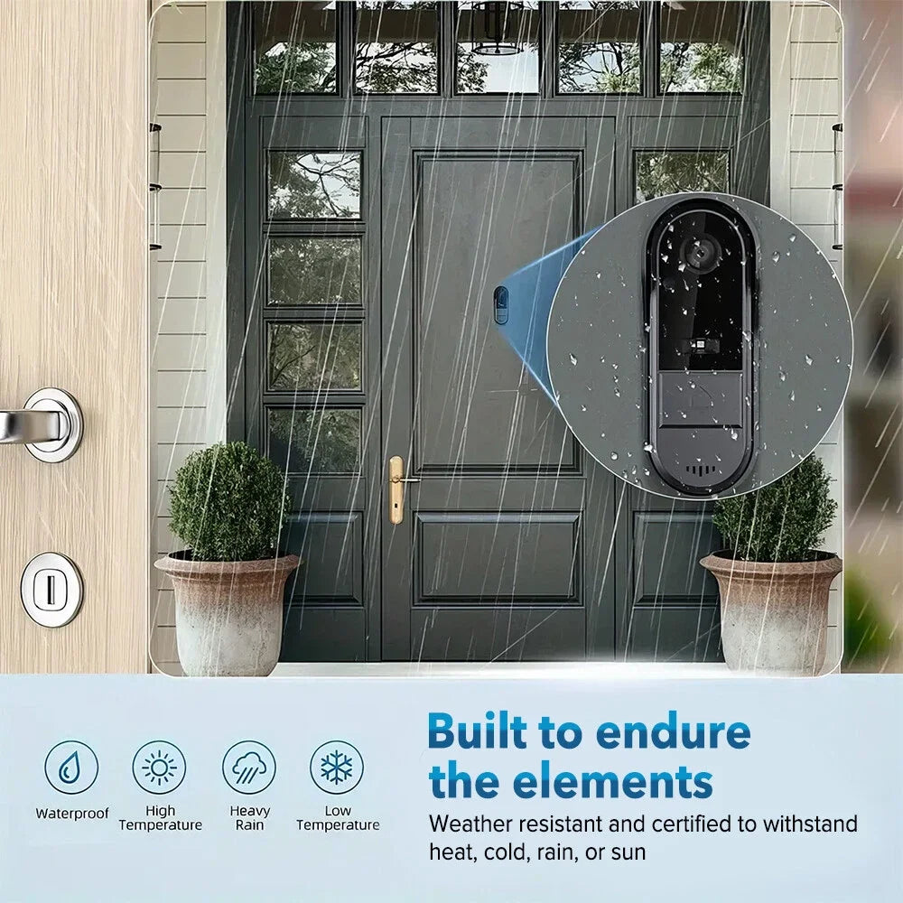 Tuya Doorbell with Camera Wireless Bundle Doorbell Smart Home Wifi Outdoor Waterproof Cam Security Audio Intercom Night Vision