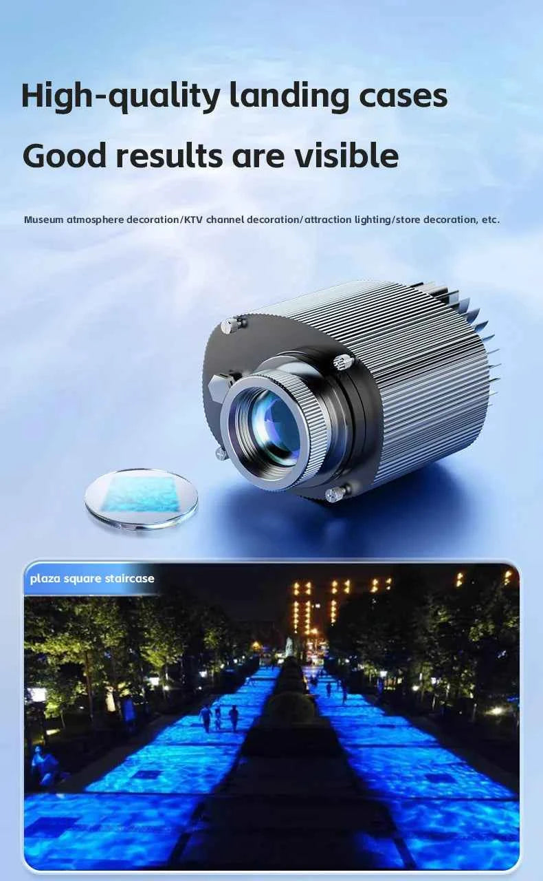 Square water ripple projector dynamic water ripple logo indoor ground corridor outdoor atmosphere lighting waterproof projection