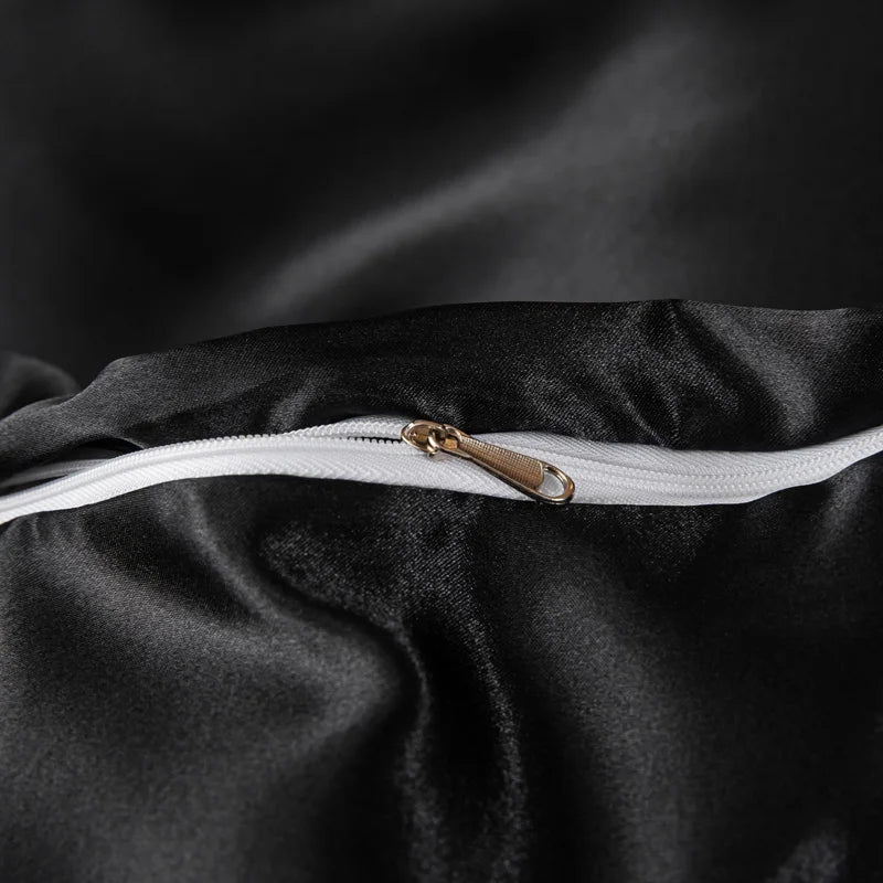 Kuup Satin Surface Duvet Cover Colored Bedding Set Queen Size Quilt Cover High Quality Skin-Friendly Fabric Bedding No Sheet