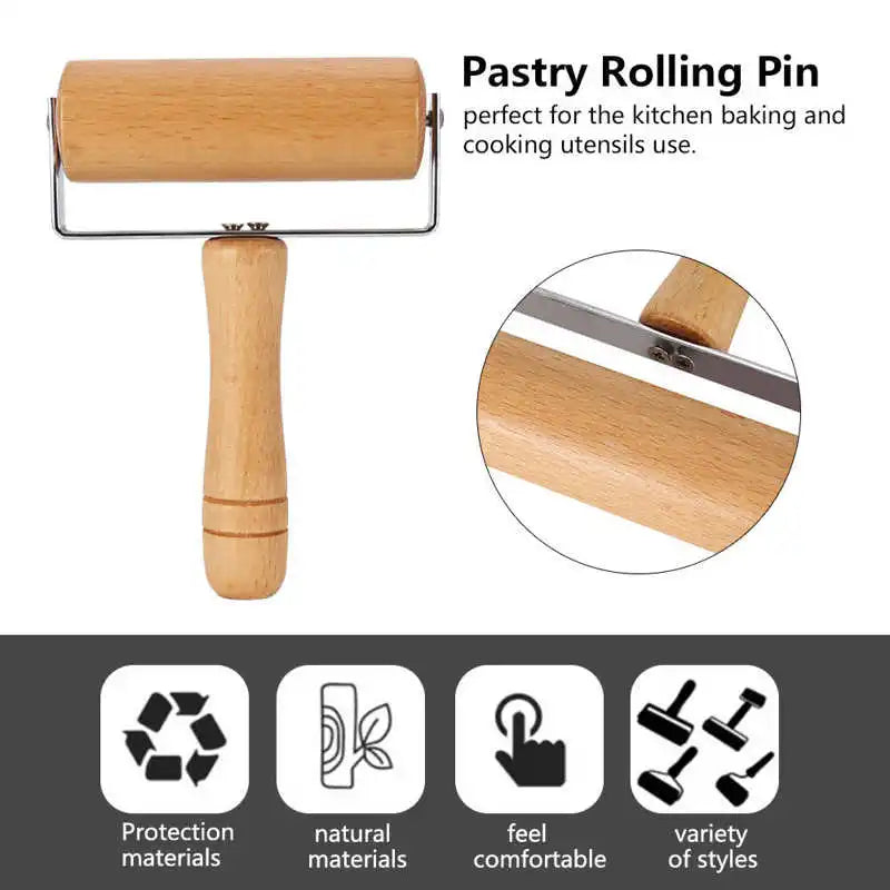 Rolling Pin Pastry and Pizza Baker Roller Wooden Baking Kitchen Utensils Pastry Rolling Pin Pie Rolling Roller