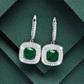 2026 New High End Fashion Trendy Fat Square Emerald Zircon Earrings Princess Light Luxury Premium Pendant Jewelry Accessories