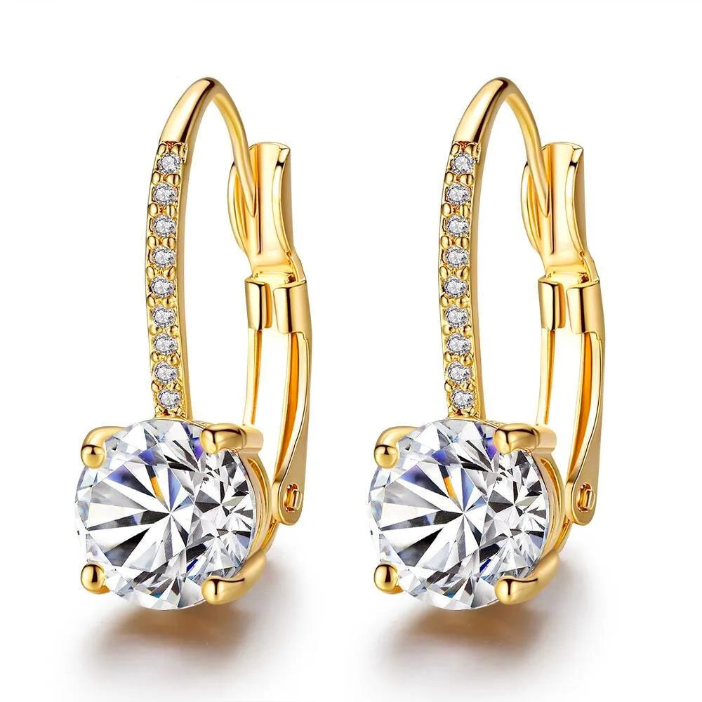 925 Silver Earrings Zircon Flower for Women Sterling Silver Wedding Jewelry Elegant Female Accessories Fashion Gift