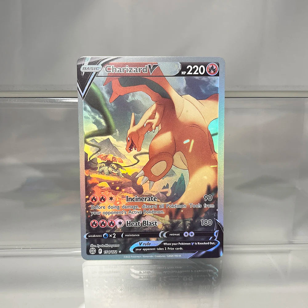 PKM Single Cards Pikachu Charizard EX Bubble Mew Rare Collection Cards PTCG Rainbow