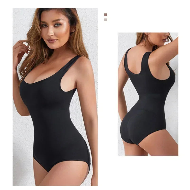 Body Shapewear for Women Seamless Solid Shaping Full Bodysuit Crew Neck Tummy Control Slimming Body Shaper Underwear & Shapewear