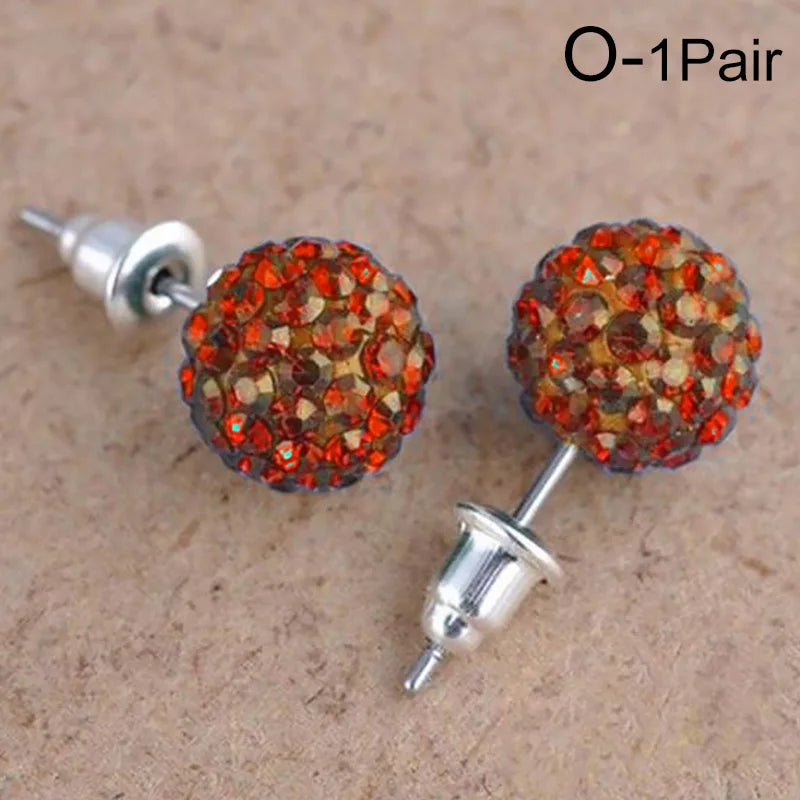 New Fashion Jewelry Full Rhinestone Ball Earrings Autumn and Winter Fashion Korean Temperament Earrings for Women Party Gift