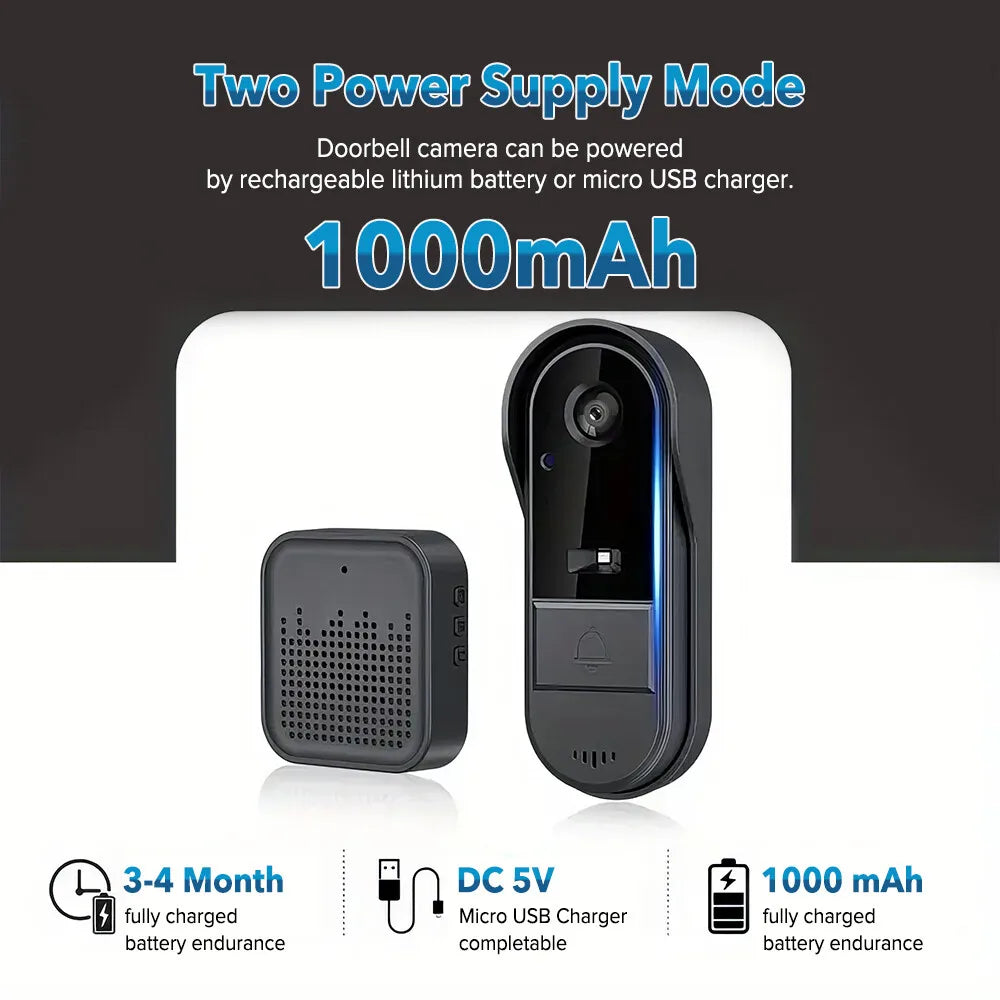 Tuya Doorbell with Camera Wireless Bundle Doorbell Smart Home Wifi Outdoor Waterproof Cam Security Audio Intercom Night Vision