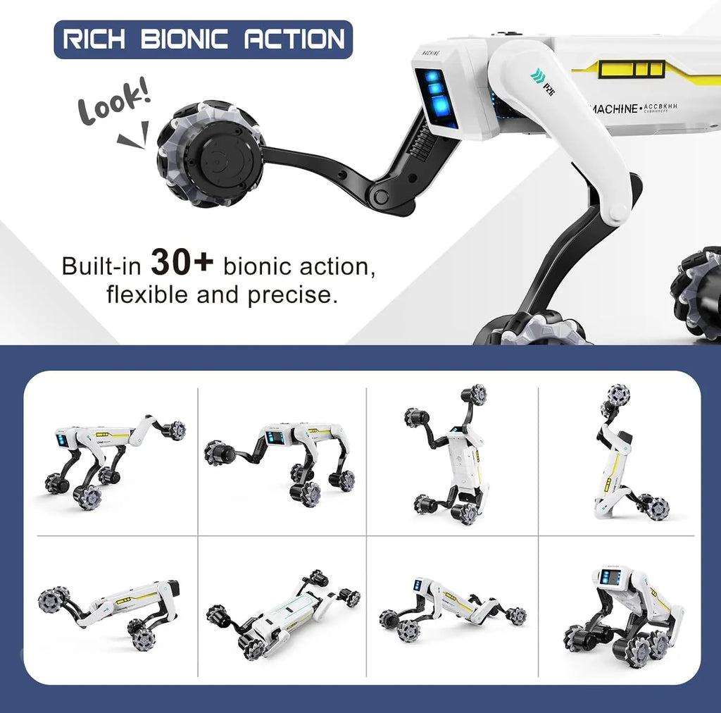 RC Intelligent Robot Dog Stunt Multifunction RC Mechanical Dog Voice Command Programmable Bionic Smart Robot Toy Gift