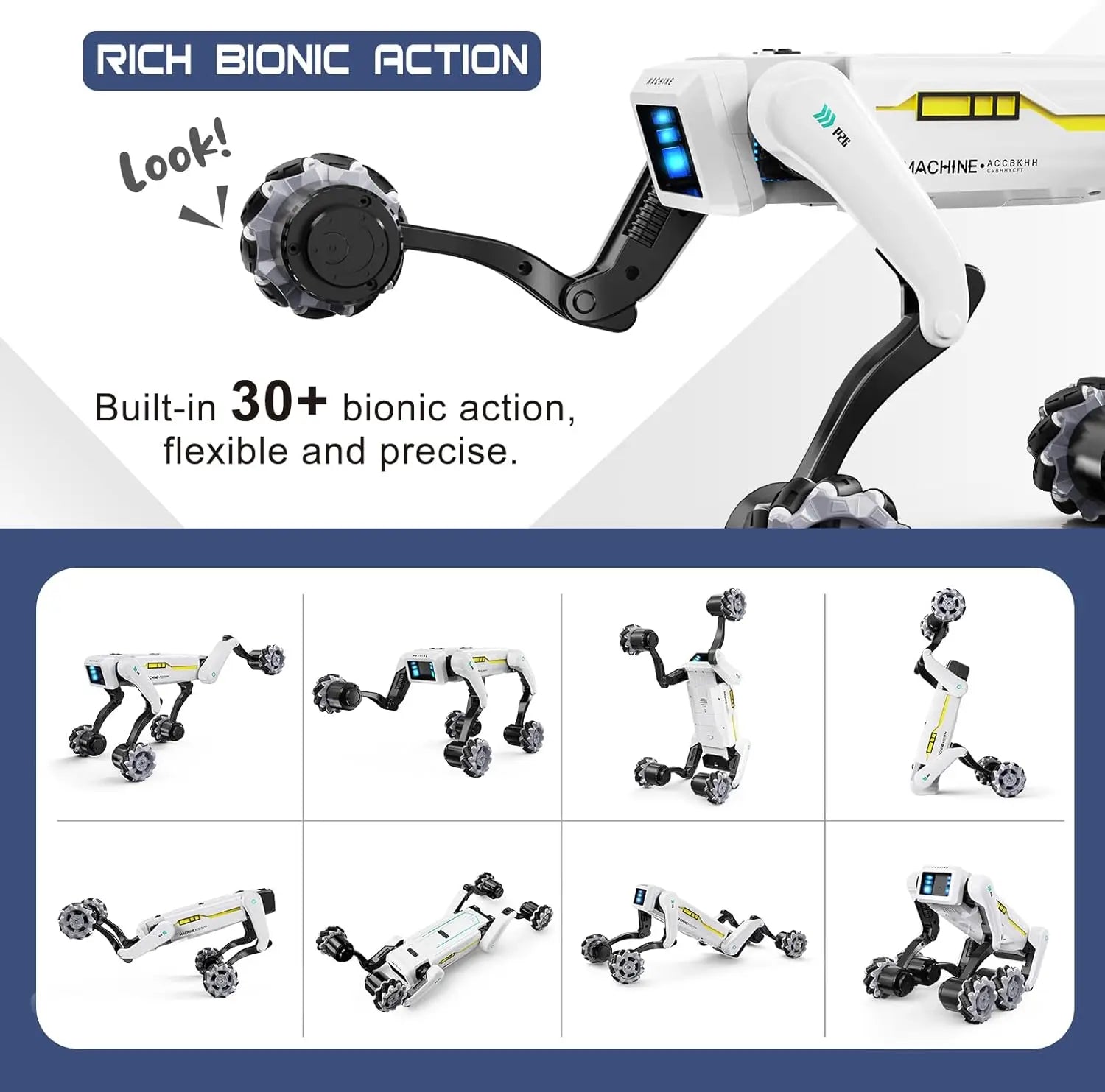 RC Intelligent Robot Dog Stunt Multifunction RC Mechanical Dog Voice Command Programmable Bionic Smart Robot Toy Gift