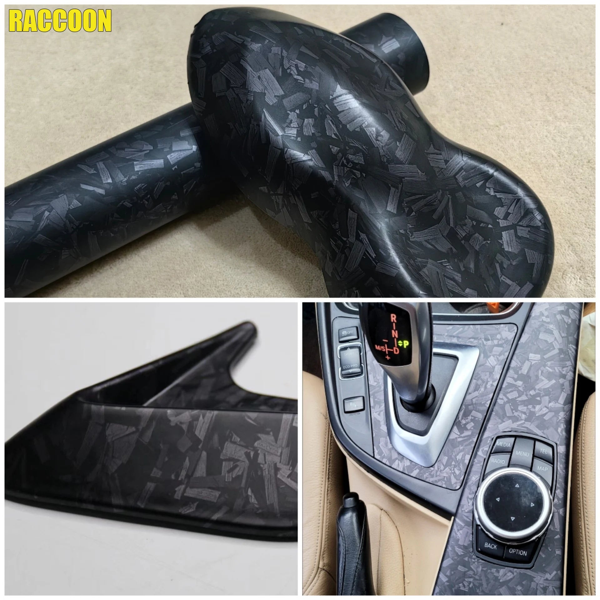 Premium PET Matte & Glossy Black Silver Red Forged Carbon Fiber Wrap Vinyl Car Film Motorcycle Scooter Vehicle Wrapping Foil