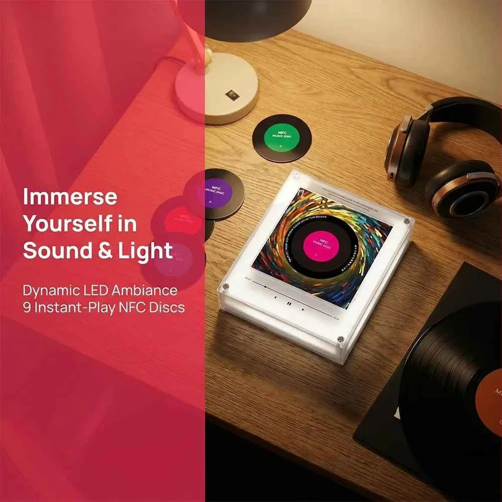 IN STOCK NFC Sensing Song Player With 9 empty discs&Night Light Automatic Singing Refrigerator Magnetic Rotary Disc Machine Gift
