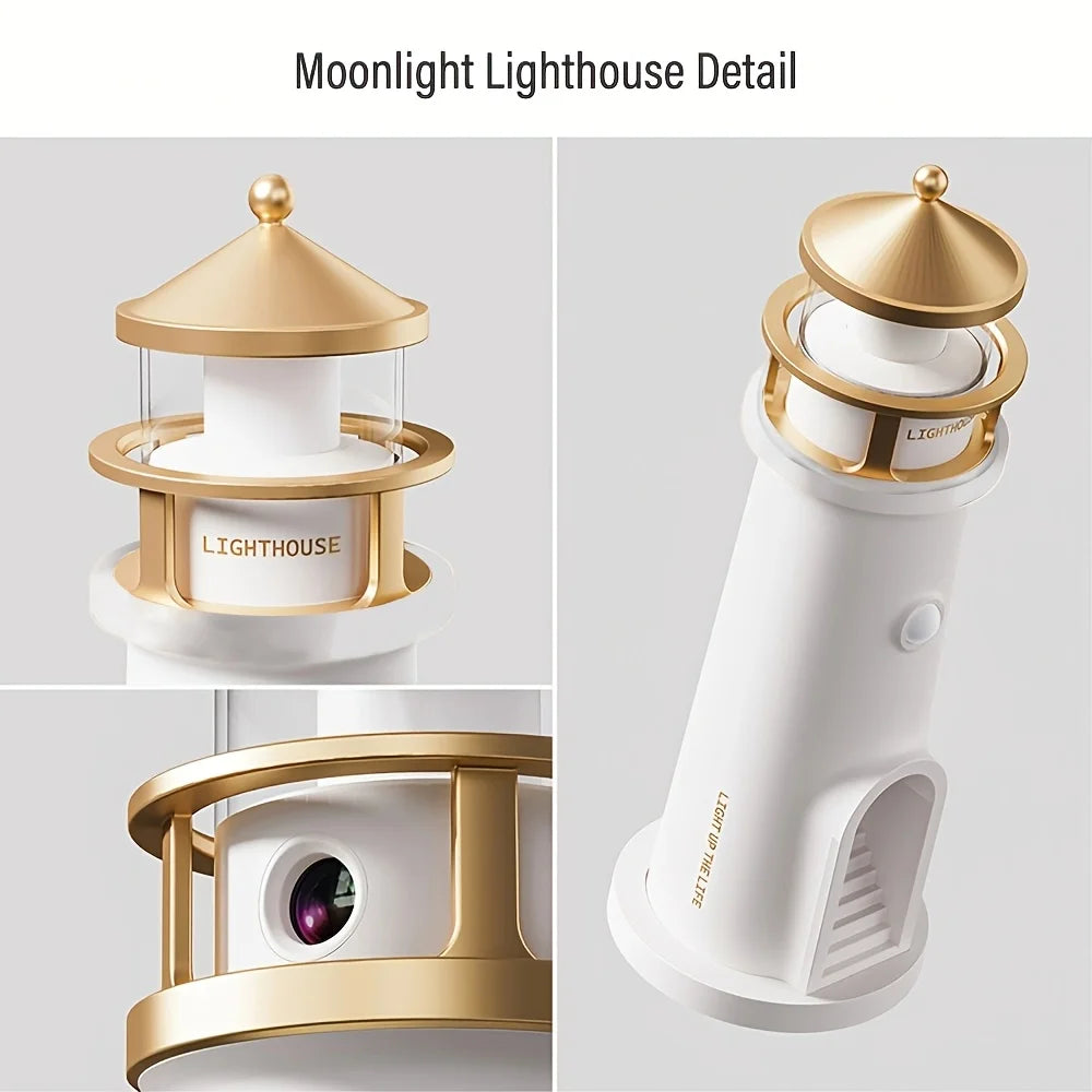Floating Moon Lamp Projection Lighthouse Lamps Night Light Motion Sensor Light Room Decor Gift Lighthouse Ambient Lights