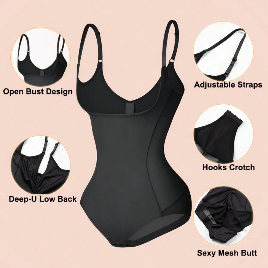 Shapewear For Women Tummy Control Bodysuits Waist Trainer Body Shaper Slimming Underwear Open Bust Compression Belly Girdles
