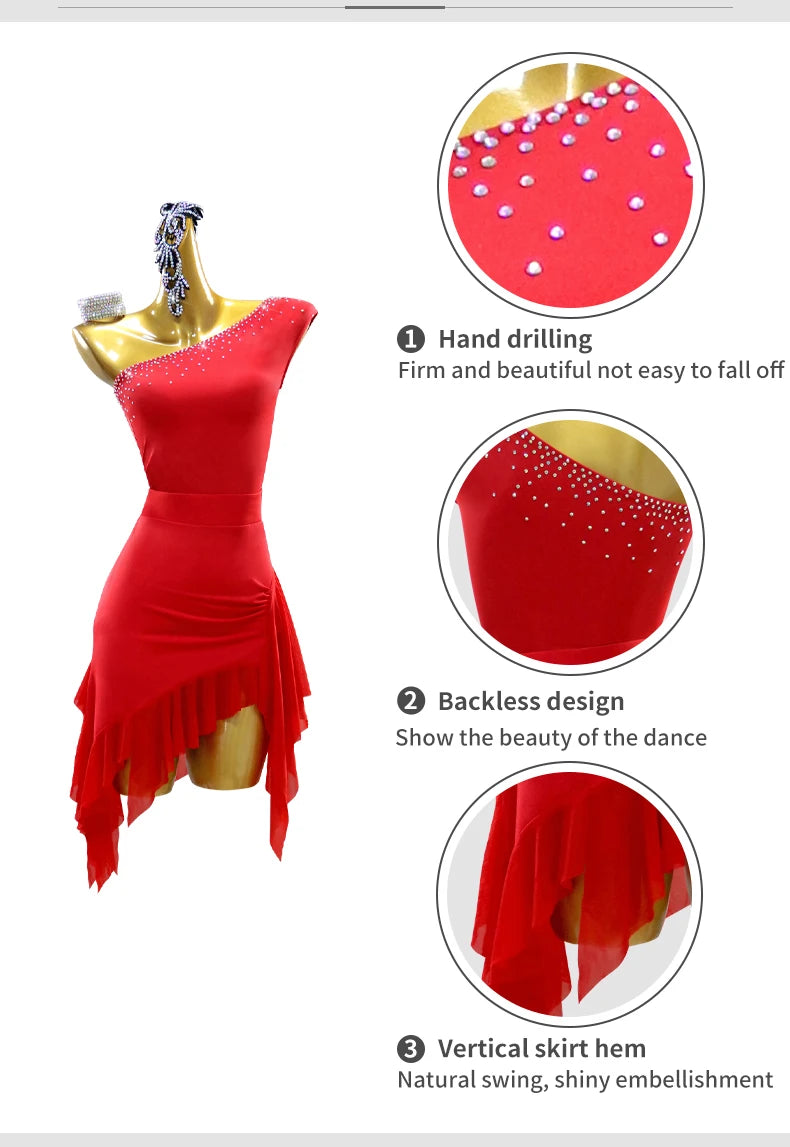 2026 Womens Stage Costume Latin Dance Dress Girls Dancewear Female Ladies Clothes Sexy Prom Party Sets Adult Sport Carnival Suit
