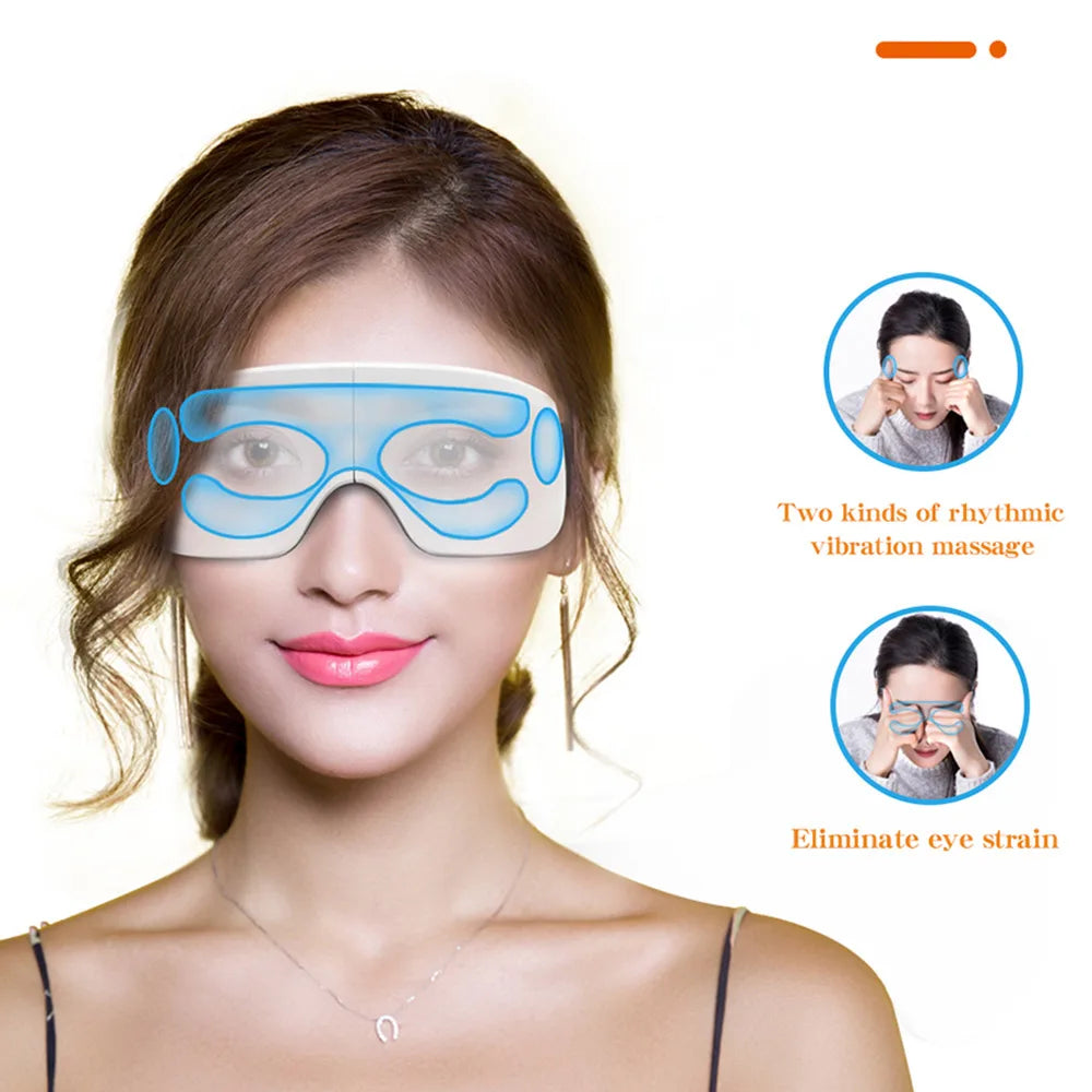Electric Eye Massager Hot Compress & Vibration Relieves Eye Fatigue Dark Circles Heating Eyes Massage Instrument With Bluetooth