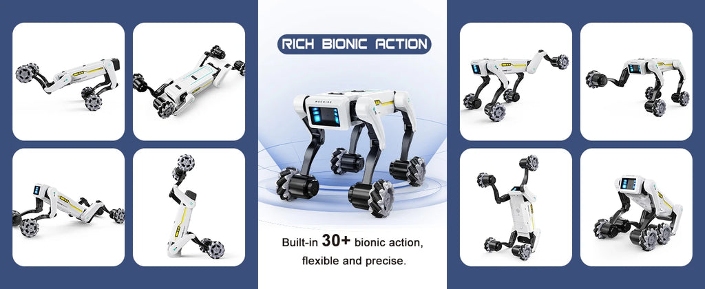 RC Intelligent Robot Dog Stunt Multifunction RC Mechanical Dog Voice Command Programmable Bionic Smart Robot Toy Gift