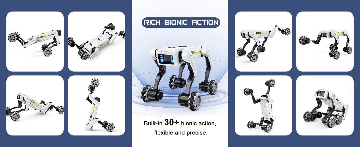 RC Intelligent Robot Dog Stunt Multifunction RC Mechanical Dog Voice Command Programmable Bionic Smart Robot Toy Gift