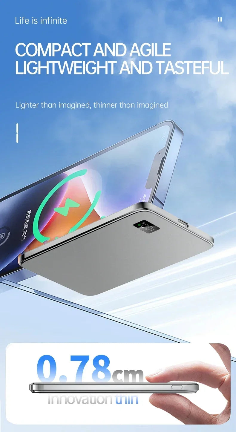 500000mAh 3C Certification Thin Power Bank Ultra For MagSafe 22.5W Magnetic Wireless Fast Charging Portable Battery for Phone