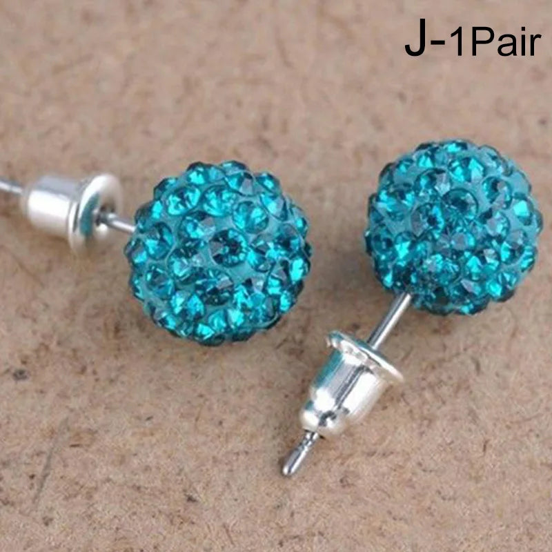 New Fashion Jewelry Full Rhinestone Ball Earrings Autumn and Winter Fashion Korean Temperament Earrings for Women Party Gift