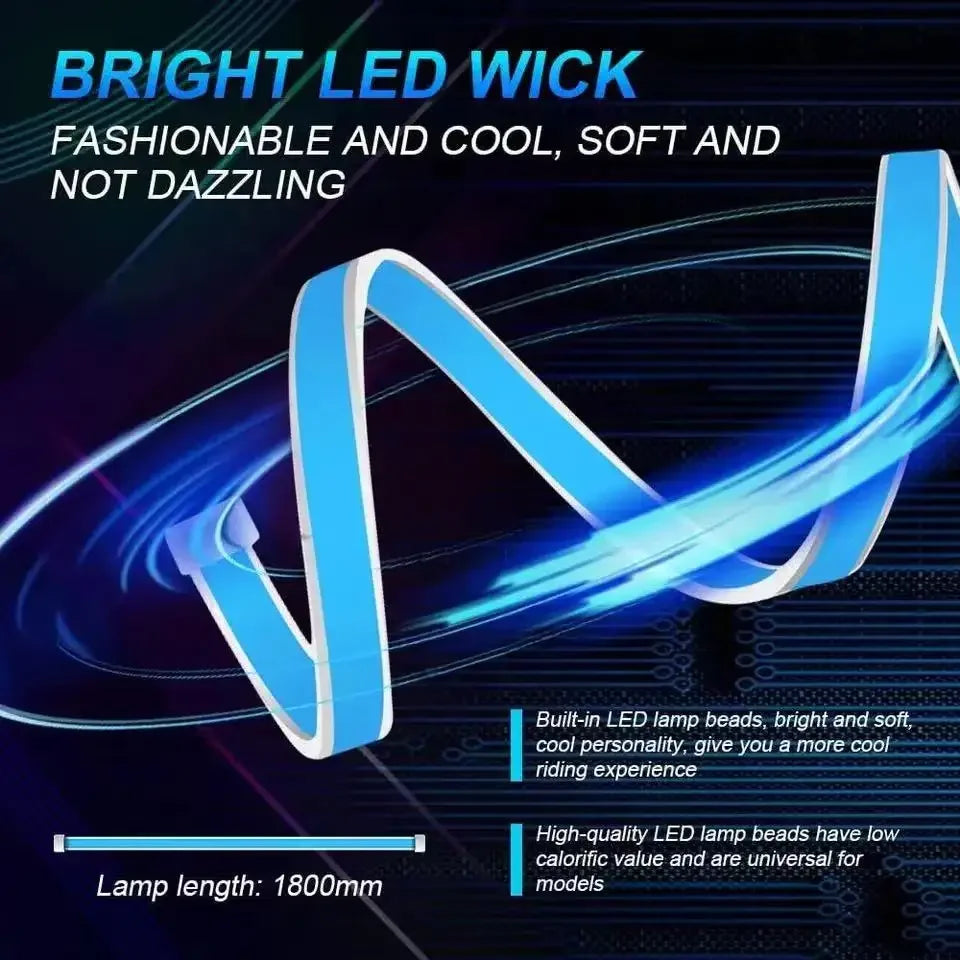 1pc Dynamic meteor Led Car Hood Lights Strip Universal Engine Hood Guide Decorative Light Bar Auto Headlights Car Running Light