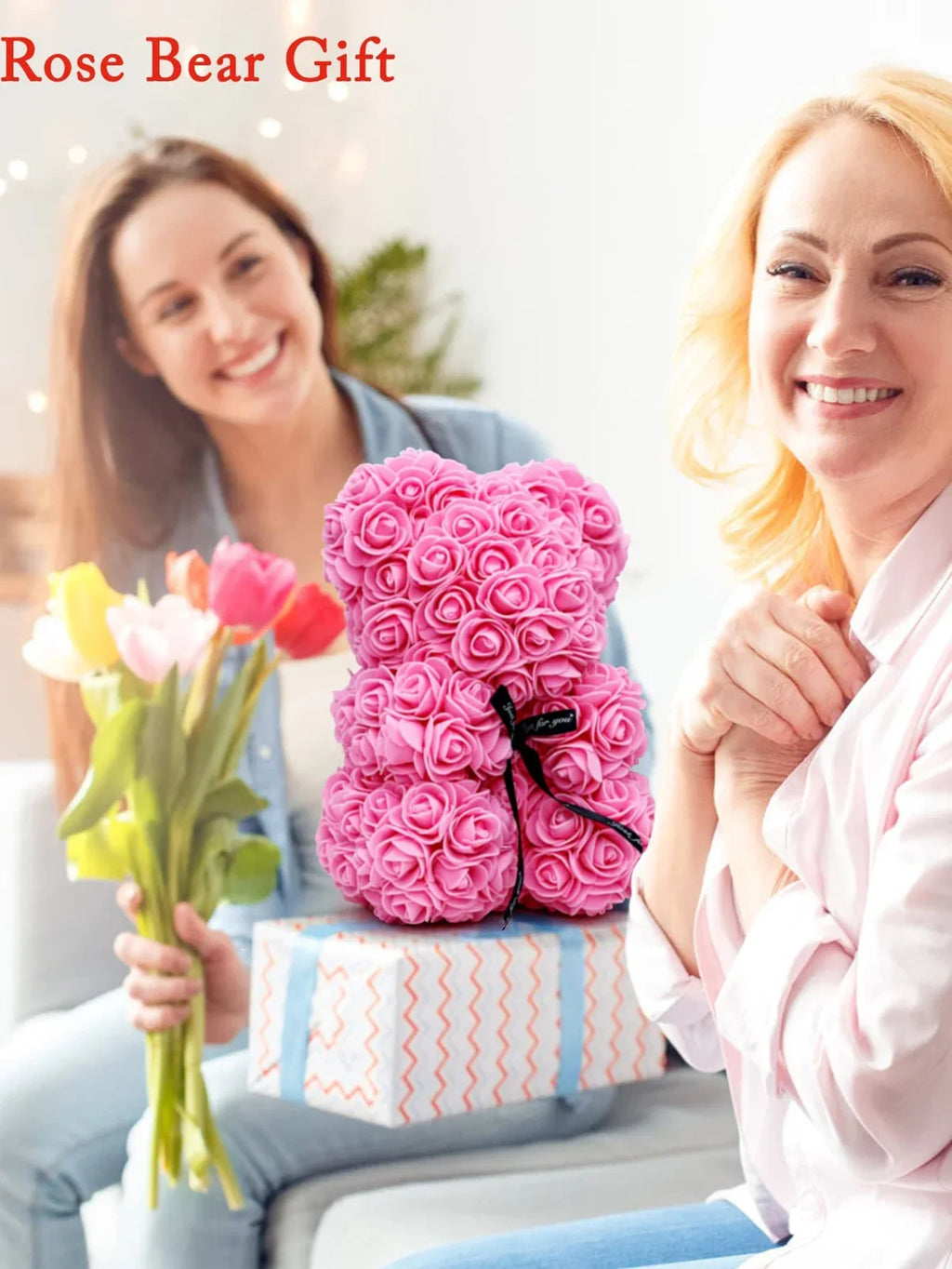 1pc 25m Artificial Flower Eternal Rose Teddy Bear for Mom Mother's Day Birthday Valentine's Day Anniversary Gifts & Decorations