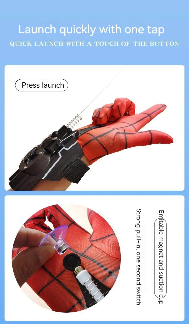 Spider Man Web Shooters ML Legends Spiderman Network Electric Launcher Gloves Toys Manga Figurine Cosplay Props Gift for Kids