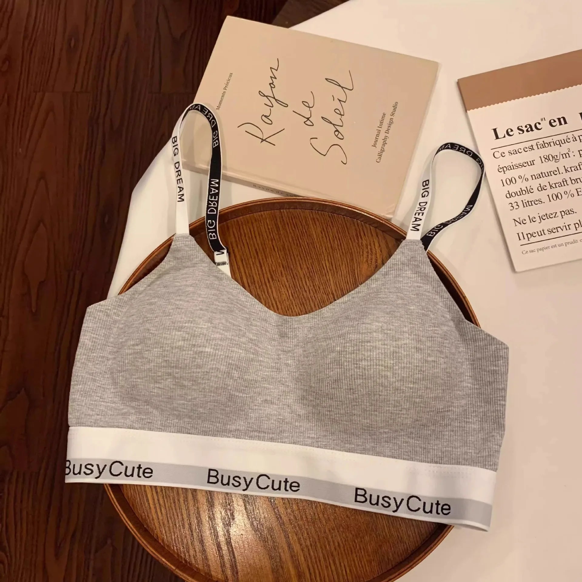 Sports Bra Set for Smaller Busts: Lift & Support, Anti-Sagging, Wire-Free, Breathable, Backless Letter Bra Two-Piece Set