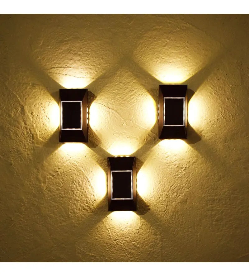 1-4pcs 12 LED Solar Wall Lamp Outdoor Waterproof Four Sides Glowing Light Staircase Villa Balcony Lighting Solar Wall Lights