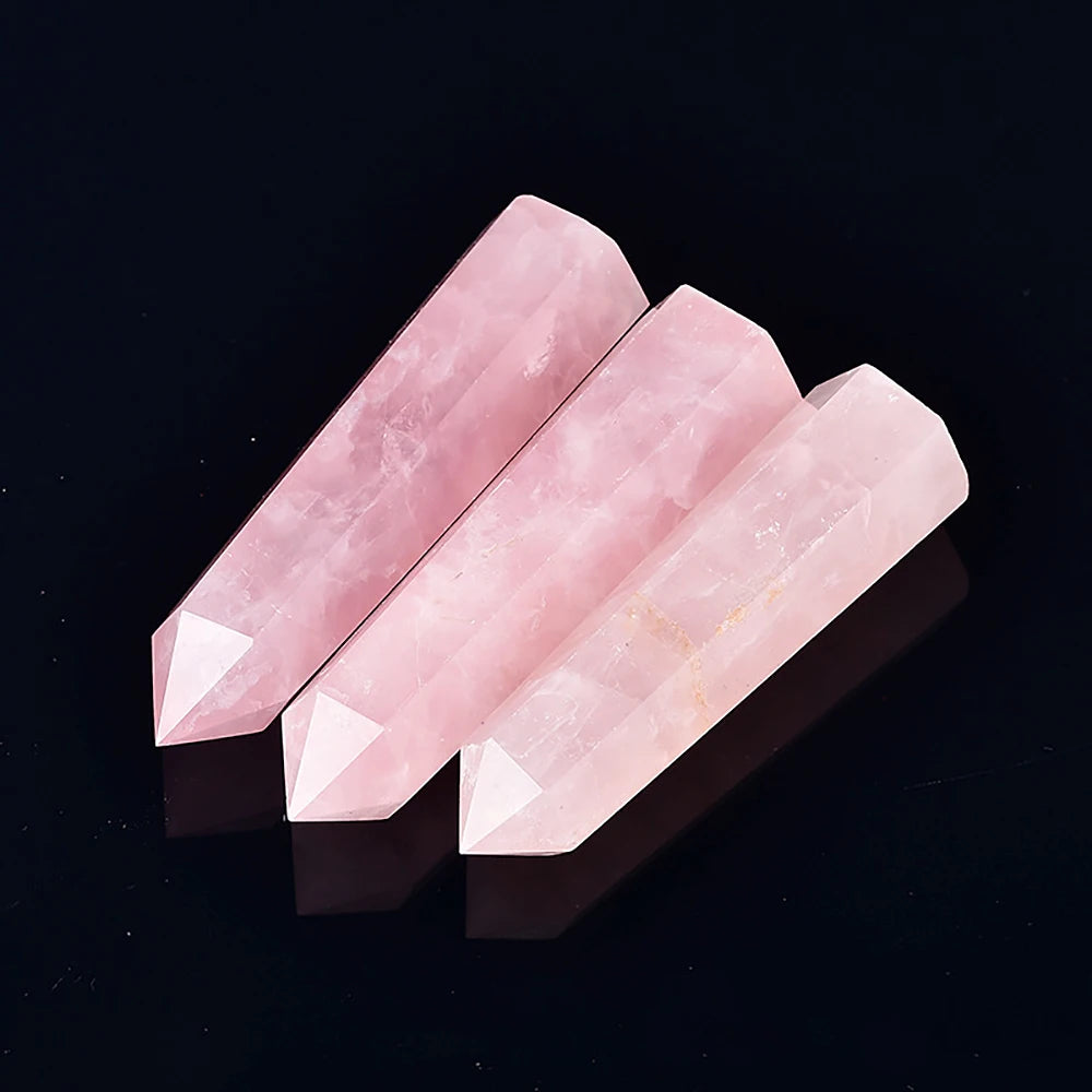 Natural Stone and Crystals Point Wand Witchcraft Rose Quartz Amethyst Home Decor Mineral Reiki Healing Stones Crafts Room Decor
