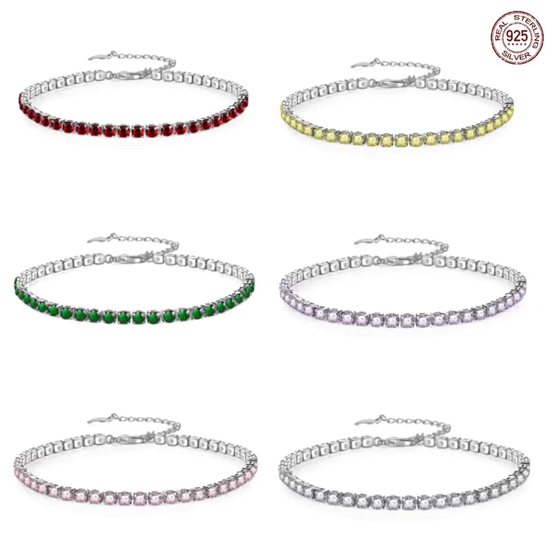 Hip hop all zircon 925 sterling silver sparkling European and American style bracelet for men women 2024 New Year surprise gift