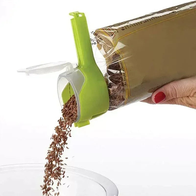 Pour Snack Clips Food Storage Sealing Clips with Pour Spouts Durable Plastic Clips for Food Storage Kitchen Snack Bag Storage