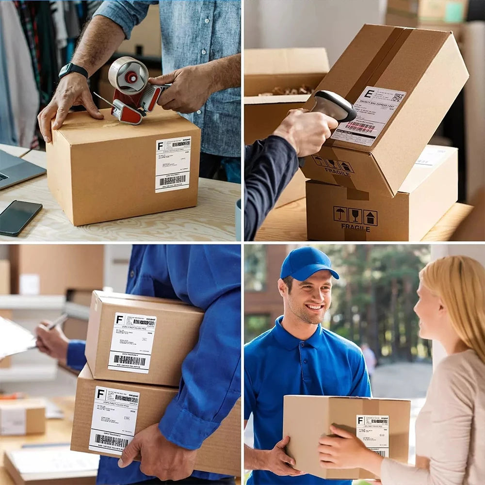 4x6 Inch Thermal Shipping Label Paper 100/200/300/500PCS Adhesive Paper For Express Waybill DHL UPS Express Barcode All-Purpose