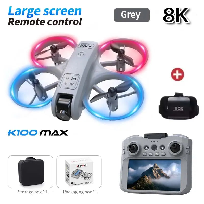 K100 MAX Mini GPS Drone 8K HD Camera Real Time Video Transmis Screen Control Obstacle Avoidance Aerial Photography RC Quadcopter