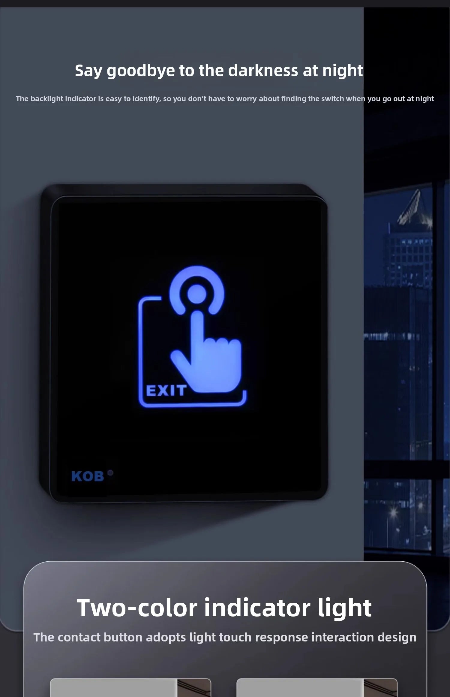 KOB access control switch exit button glass panel touch sensor infrared induction automatic door wireless switch