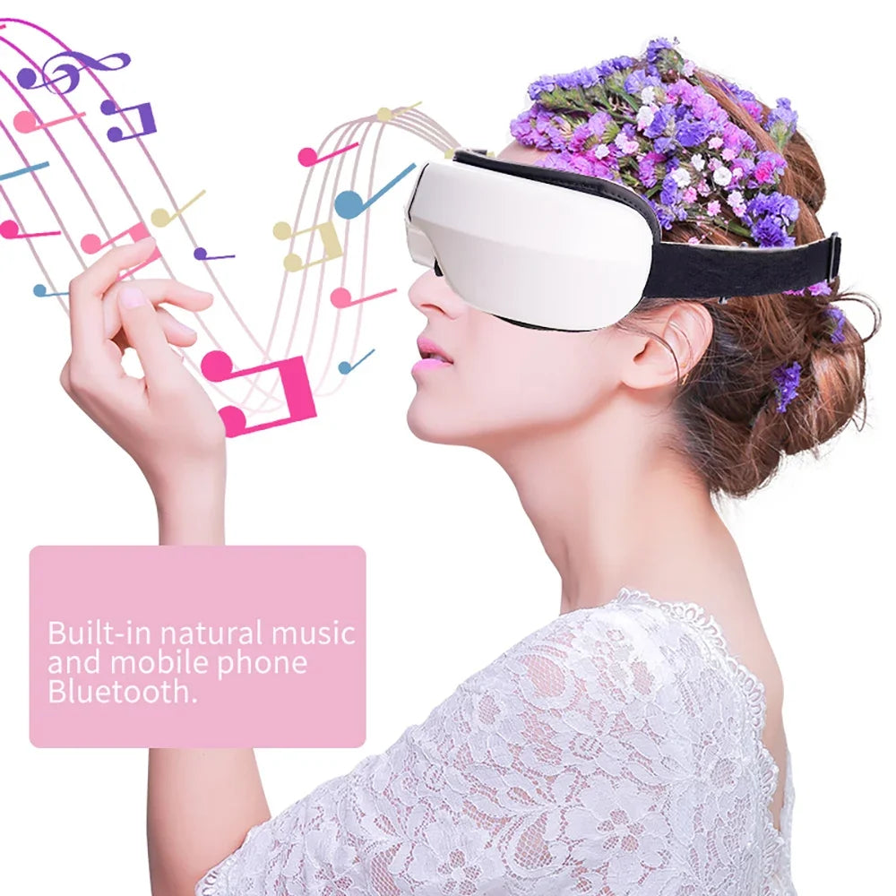 Eye Massager Smart Foldable Vibration Airbag Compress Eye Massage Instrument Bluetooth Music Eye Care Glasses Eye Relax Fatigue