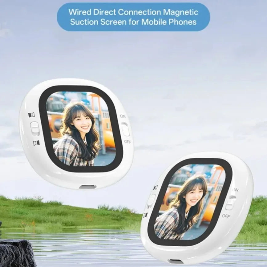 Mini Wireless Selfie Monitor Screen Magnetic 4K Bluetooth Selfie Monitor Screen with Vlog Live Stream /Selfie for iPhone/Android