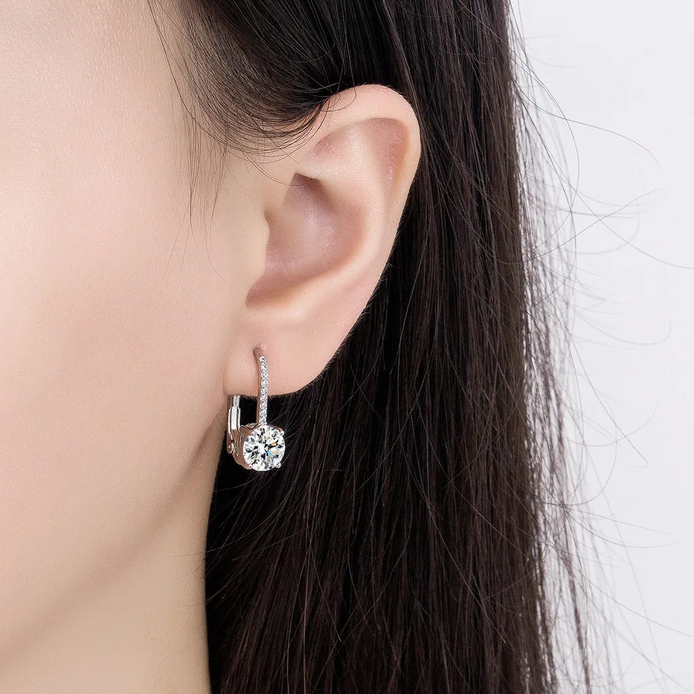 925 Silver Earrings Zircon Flower for Women Sterling Silver Wedding Jewelry Elegant Female Accessories Fashion Gift