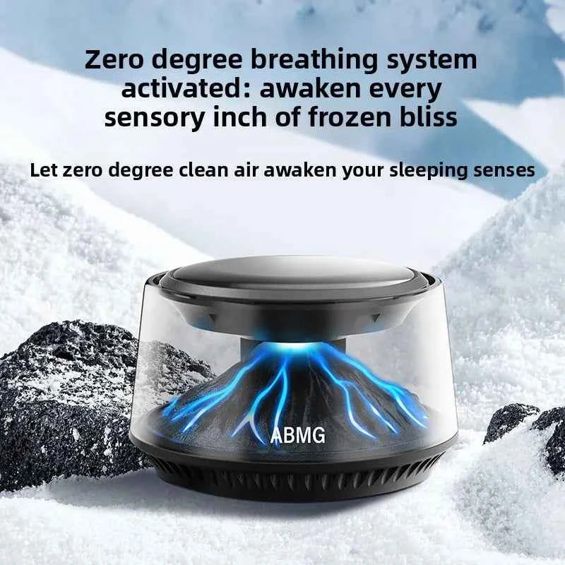360° View Mirror Mount Volcanic Iceberg Car Diffuser - Air Purifying, Solar Powered, Forest & Floral Scents, Elegant Auto Decor