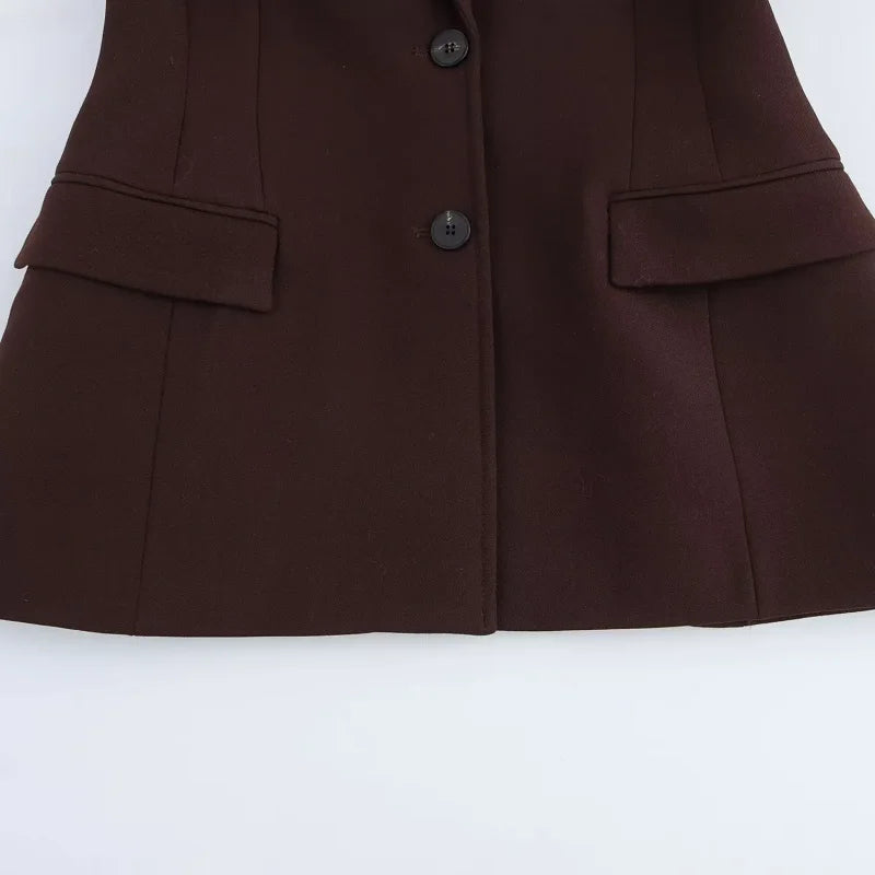 HXAO Elegant Skirts Set For Women's 2 Pieces Outfit 2025 Spring Long Blazer Coat Mid Waist Mini Skirts Fashion Office Skirts Set
