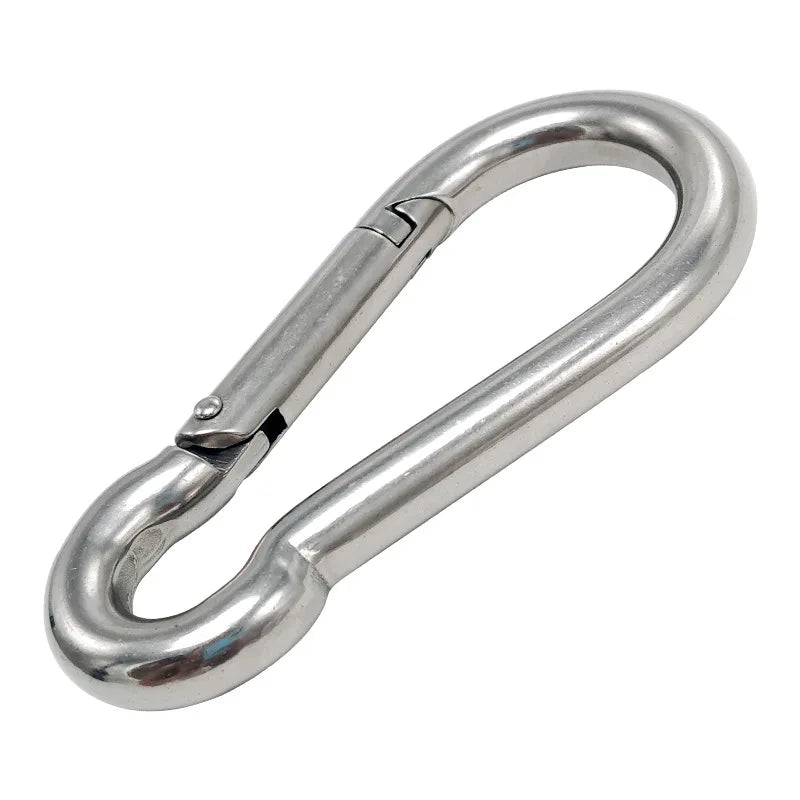 1pc Spring Hook Quick Link Spring Snap Carabiner M4 M5 M6 M8 M10 304 Stainless Steel Lock Ring Hook Climbing Safety Buckle
