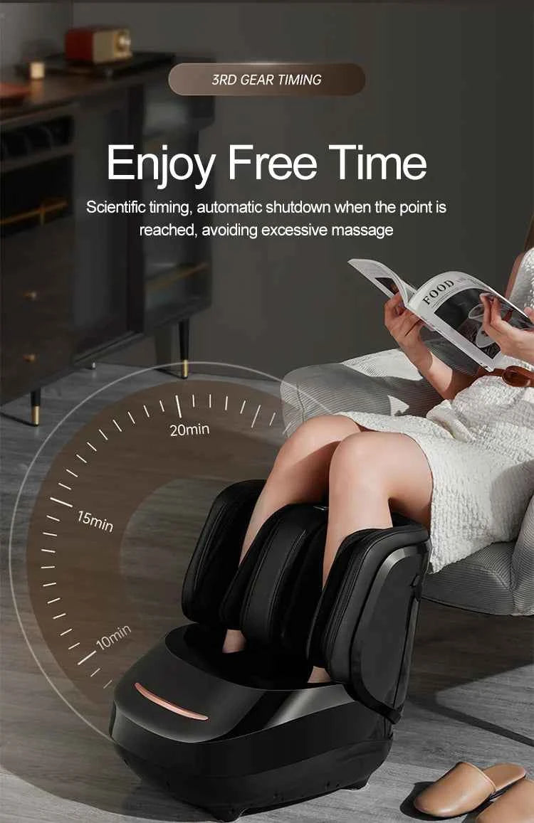 High Quality Air Pressure Electric Hot Heater Foot Massager Machine Vibrate Roller Bath Kneading Leg Foot Full Wrap Massage