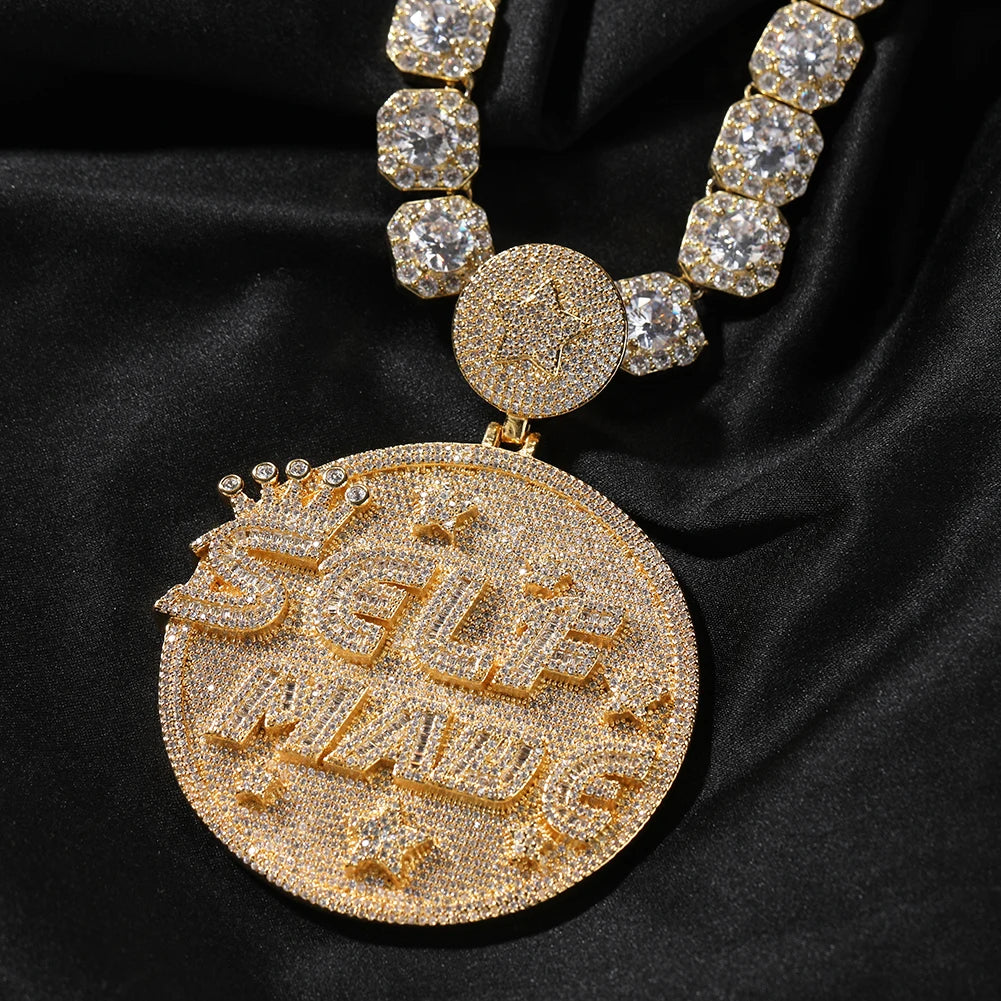 UWIN Majestic Hip Hop Pendant - Big & Heavy CZ Star,Unmatched Glamour,Full Pave Bling for Mens Fashion Statements