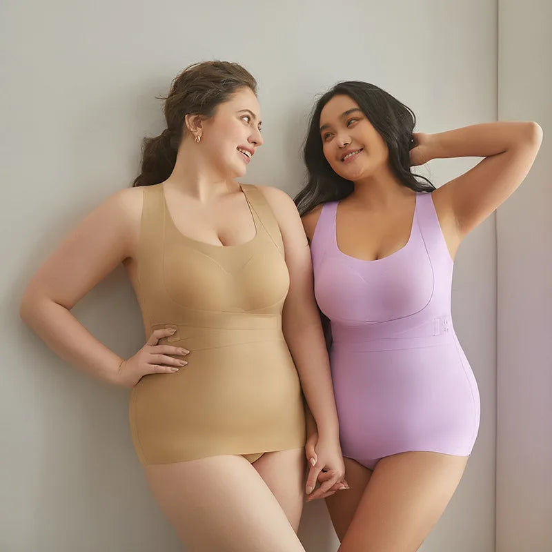 Body Shapewear for Women Seamless Solid Shaping Full Bodysuit Crew Neck Tummy Control Slimming Body Shaper Underwear & Shapewear