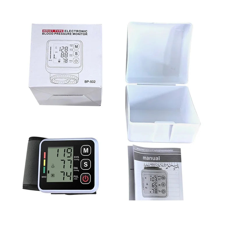 Automatic Tonometer Wrist Blood Pressure Monitor Sphygmomanometer PR LCD Screen Medical Digital Heart Rate Pulse Meter Measure