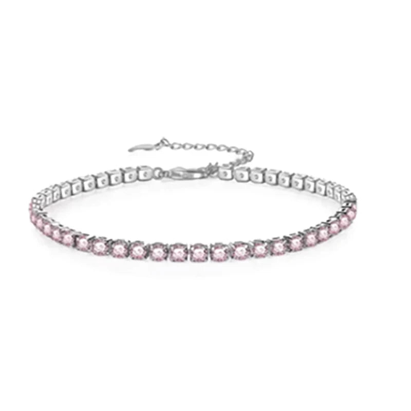 Hip hop all zircon 925 sterling silver sparkling European and American style bracelet for men women 2024 New Year surprise gift