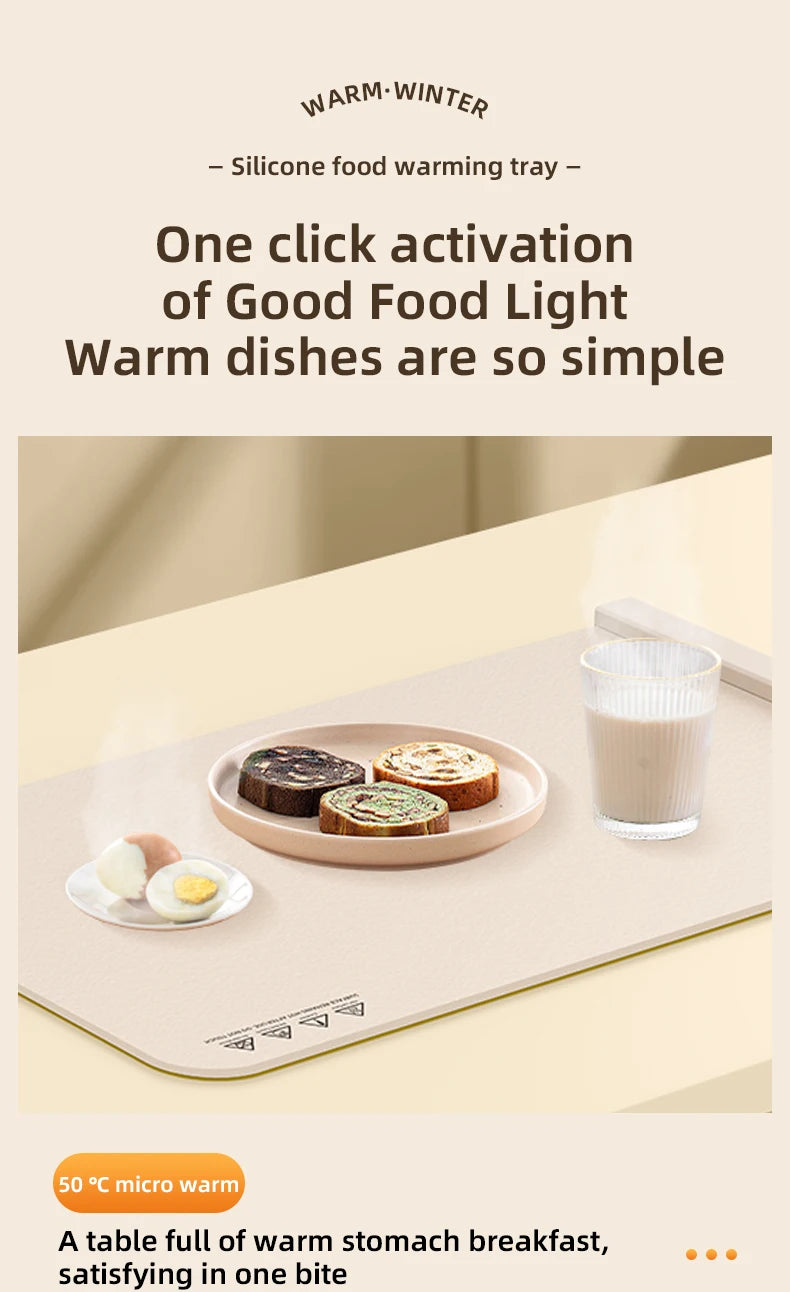 Electric Warming Tray Food Warmer Plate Foldable Portable Smart Food Fast Heating Mat Electric Warming Tray Food Warming Board