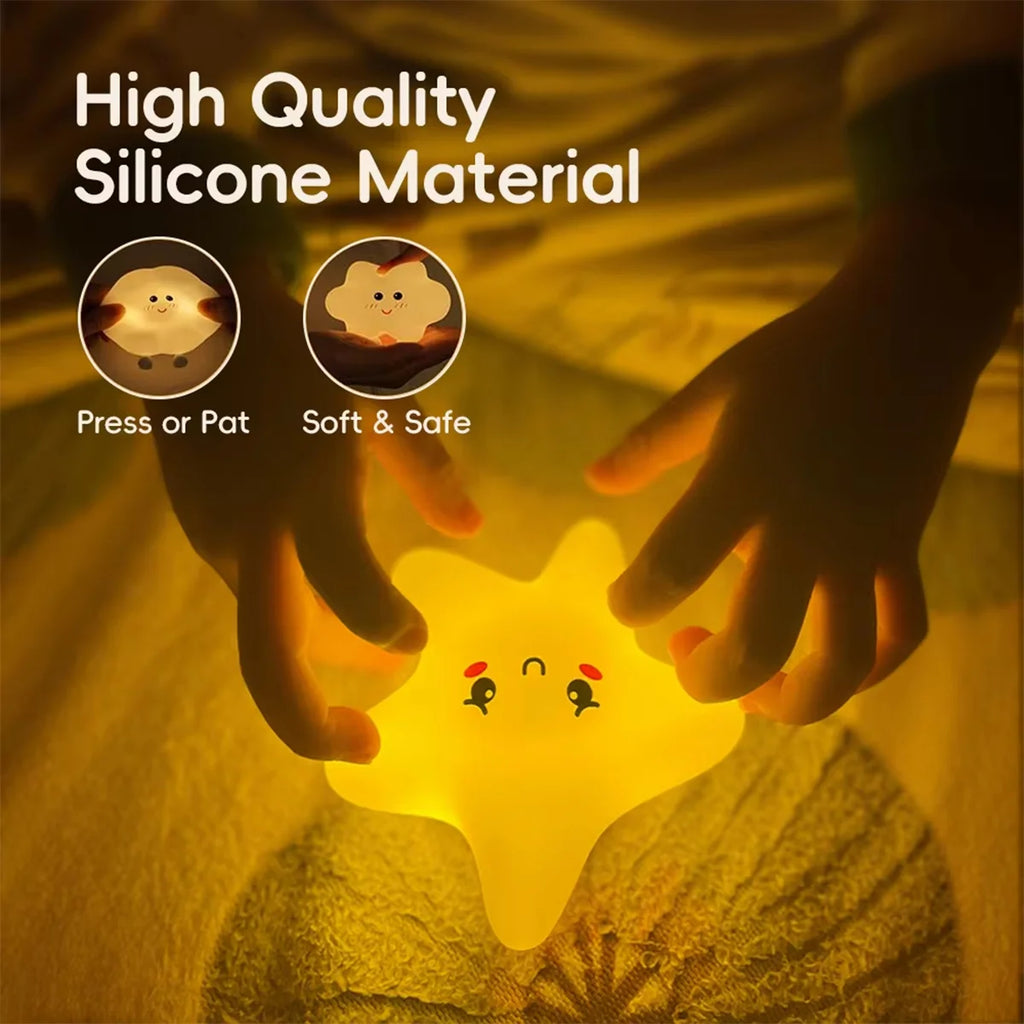 Rechargeable Silicone Led Night Light Wall Lamp Decorative Portable For Bedroom Cute Moon Bedside Baby Dimmable Nursery Sleeping