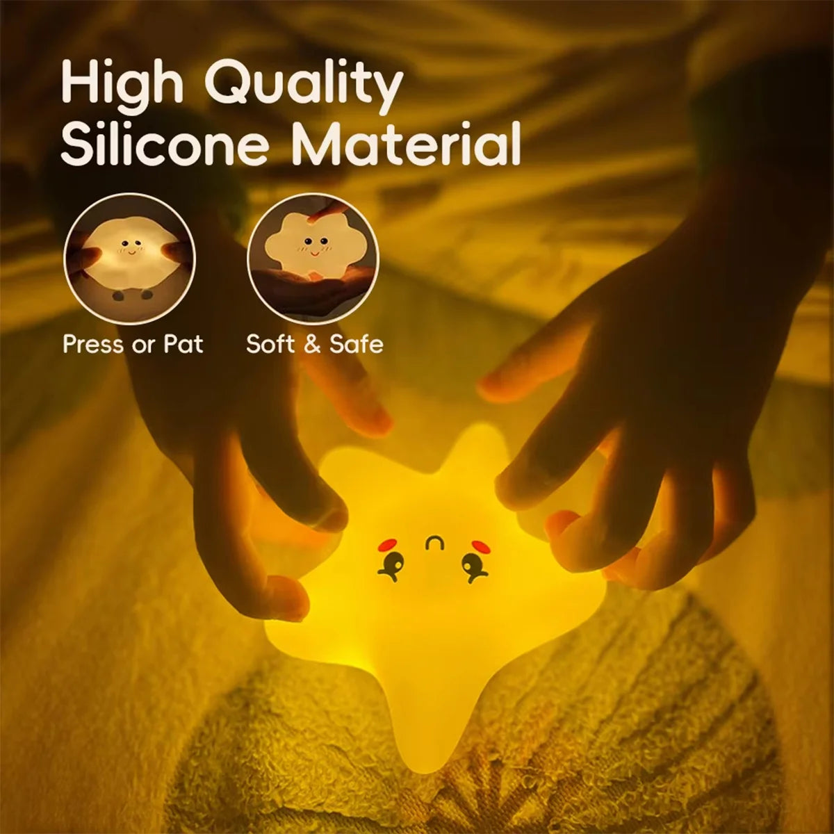 Rechargeable Silicone Led Night Light Wall Lamp Decorative Portable For Bedroom Cute Moon Bedside Baby Dimmable Nursery Sleeping