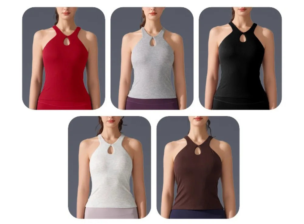 Women's Ribbed Racerback Sports Bra - High-Impact Support for Yoga, Gym & Running | Seamless Anti-Shock Fitness Top