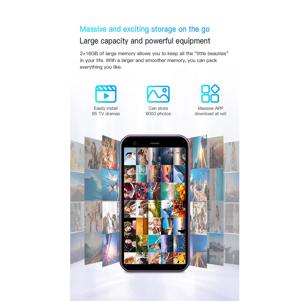 Mini smartphone is equipped with a 3.0-inch screen, compatible with the Android system, and offers 2GB of RAM and 16GB of ROM